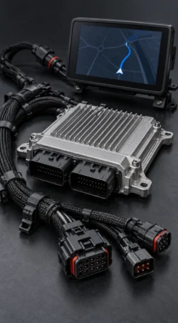 차량 ECU, 내비게이션과 밀폐형 커넥터가 있는 와이어 하네스