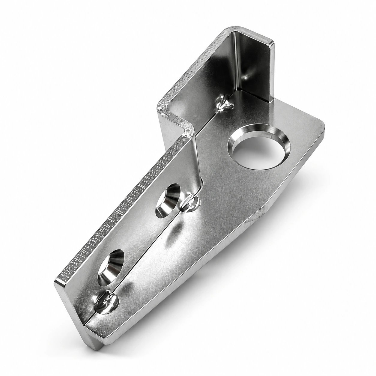홀·홈 가공 브래킷 / Machined mounting brackets — 원본에서 확인한 형상을 바탕으로 제작한 제품 시각화