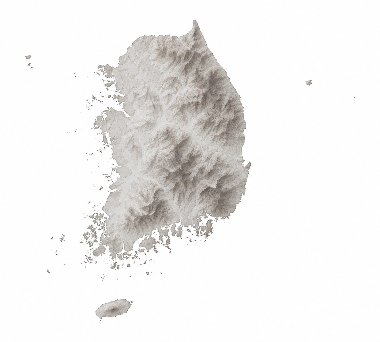 South Korea mountain relief